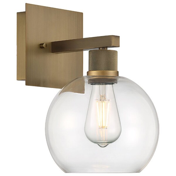 Access Lighting Port Nine Burgundy, Burgundy LED Wall Sconce, Antique Brushed Brass Finish, Clear Glass 63145LEDDLP-ABB/CLR - main
